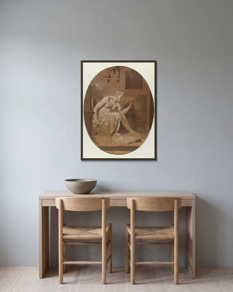 Studie, Pierre Puvis de Chavannes v rámu na stěně