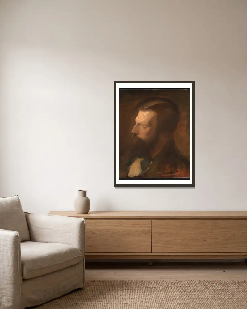 Portrait d’homme av Pierre Puvis de Chavannes inramad på en vägg