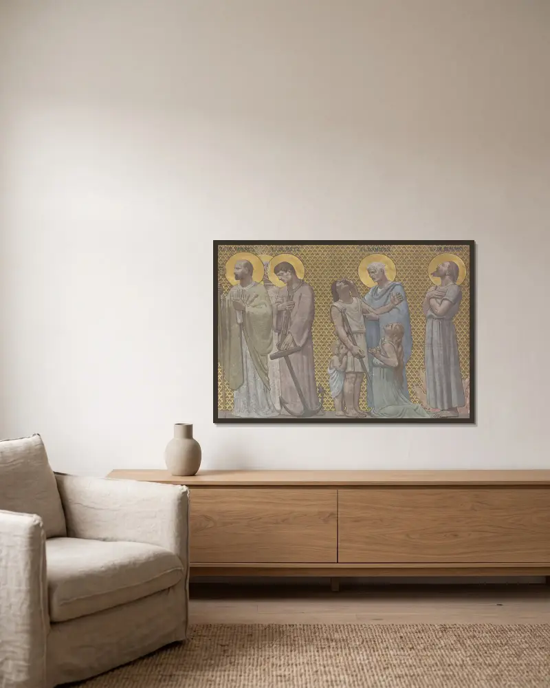Procesja świętych męczenników 2, Pierre Puvis de Chavannes w ramie na ścianie