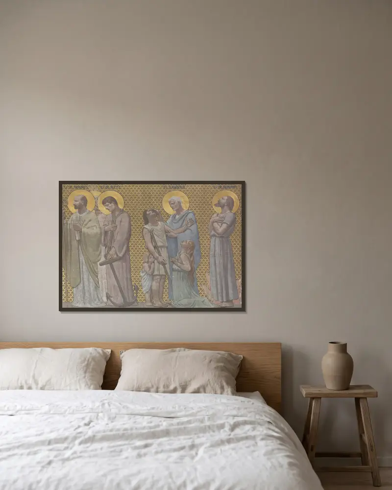 Procesja świętych męczenników 2, Pierre Puvis de Chavannes w ramie na ścianie