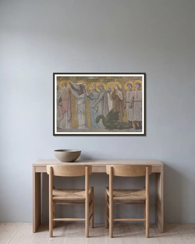 Procesja świętych męczenników 3, Pierre Puvis de Chavannes w ramie na ścianie