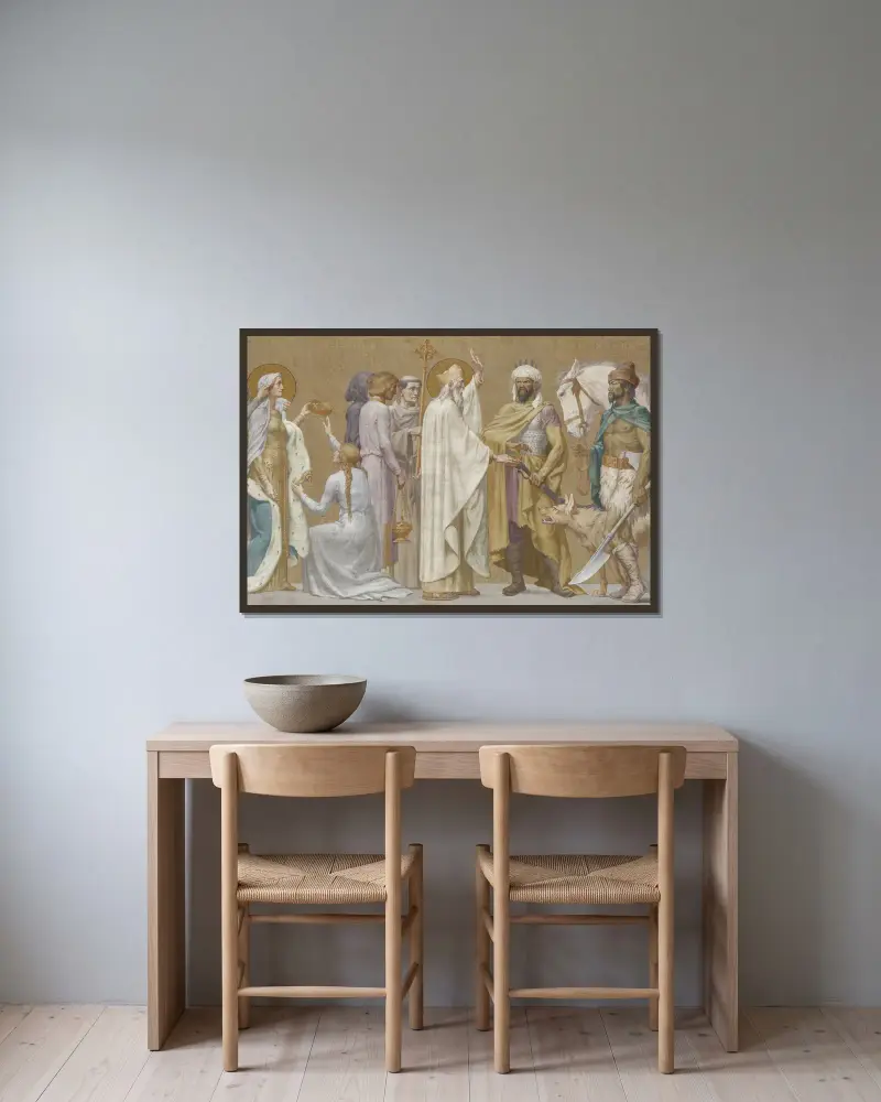 Procesí, 1889 – Nr. 1, Pierre Puvis de Chavannes v rámu na stěně