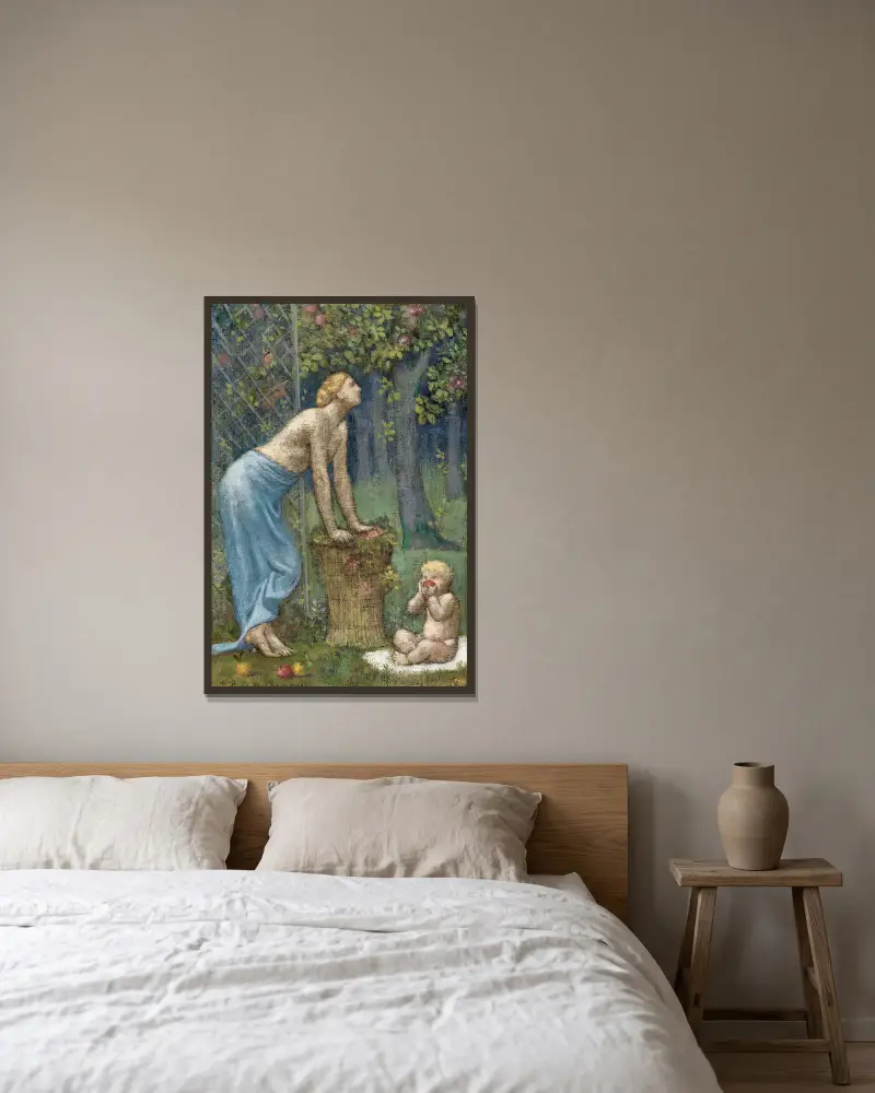 Sběr jablek, Pierre Puvis de Chavannes v rámu na stěně
