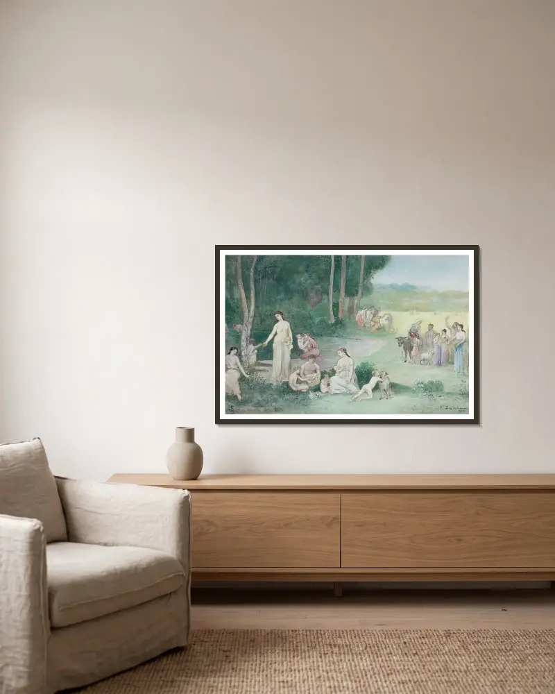 Léto, 1873, Pierre Puvis de Chavannes v rámu na stěně