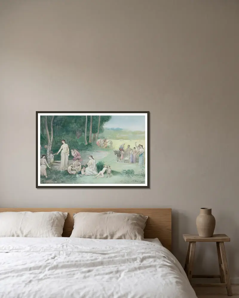 Léto, 1873, Pierre Puvis de Chavannes v rámu na stěně