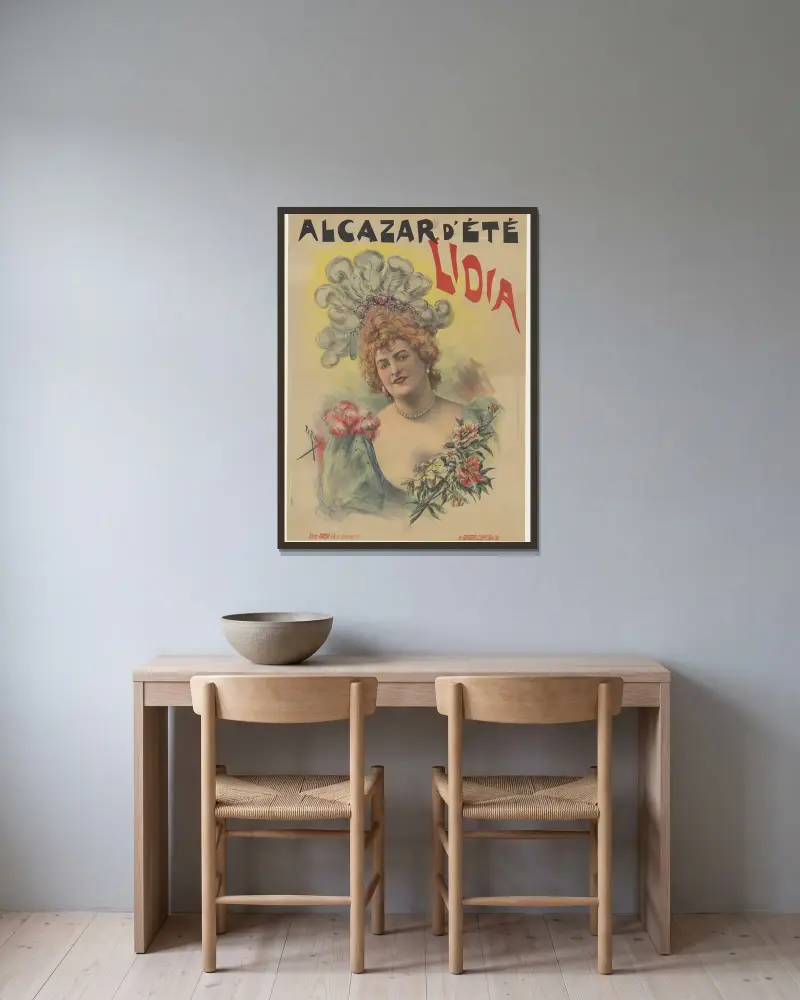Alcazar d’été. Lidia av Cândido de Faria inramad på en vägg