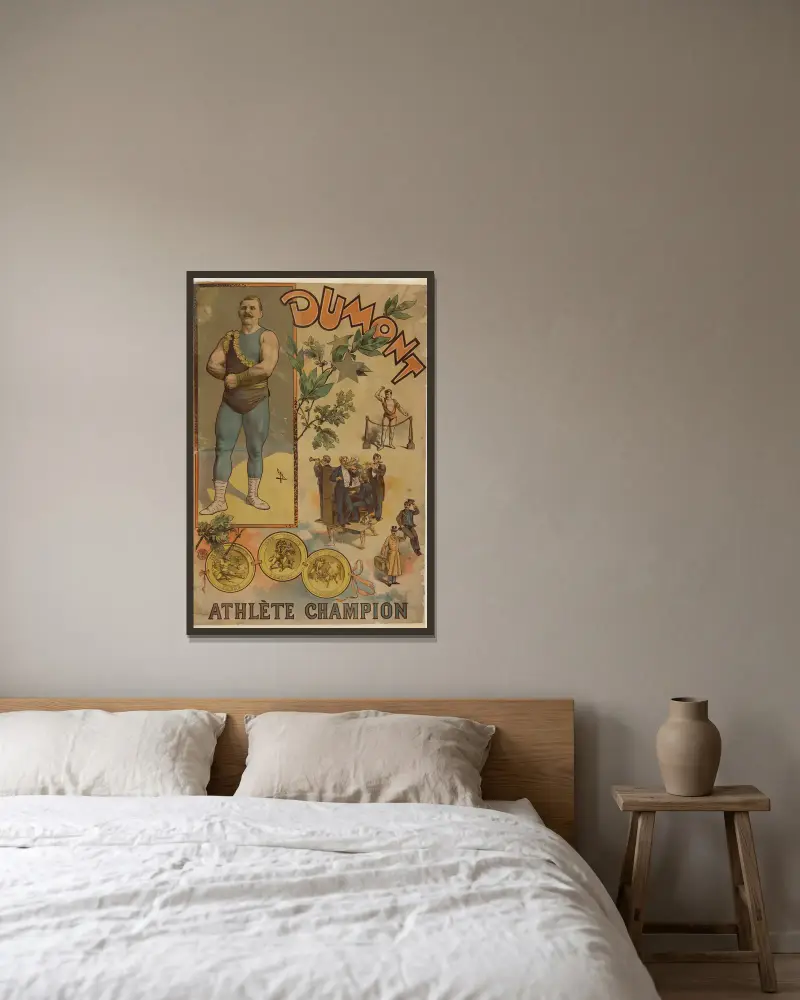 Dumont Athlète champion av Cândido de Faria inramad på en vägg