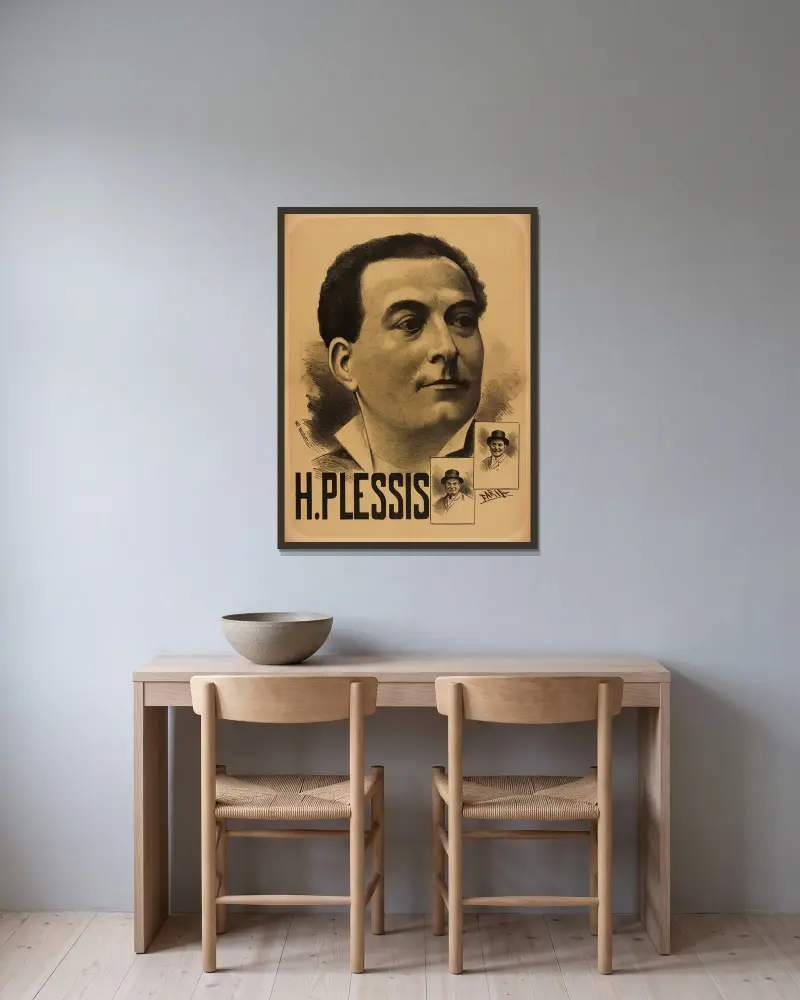 H. Plessis av Cândido de Faria inramad på en vägg