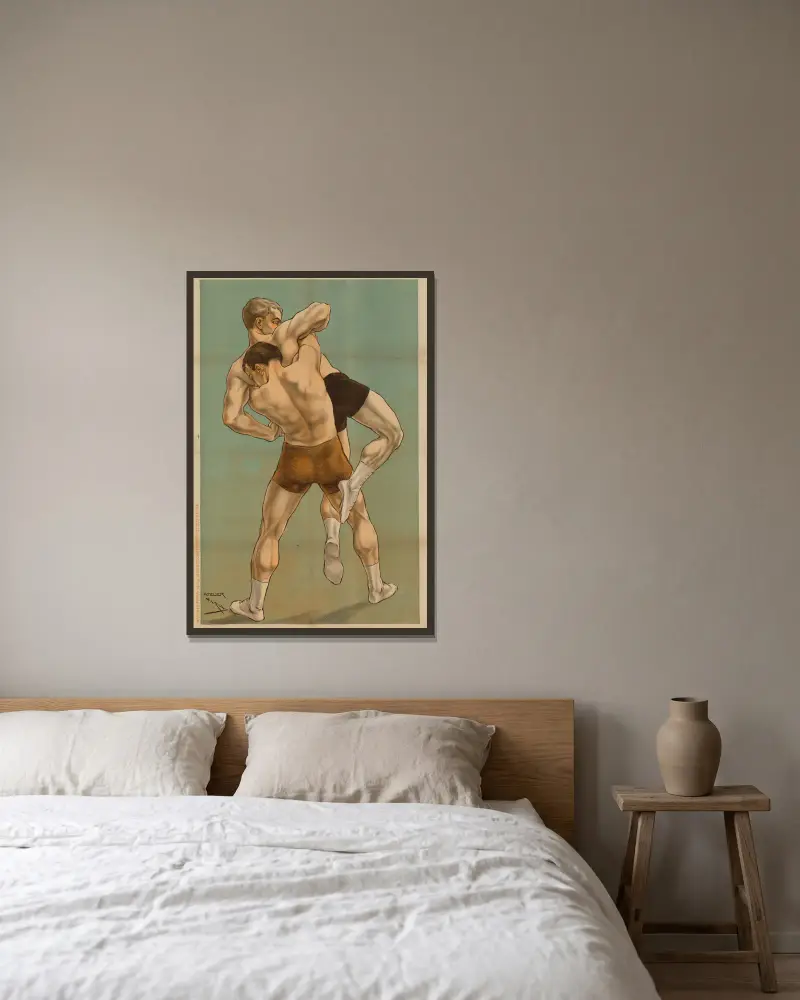 Lutte – Nr. 1 von Cândido de Faria gerahmt an einer Wand