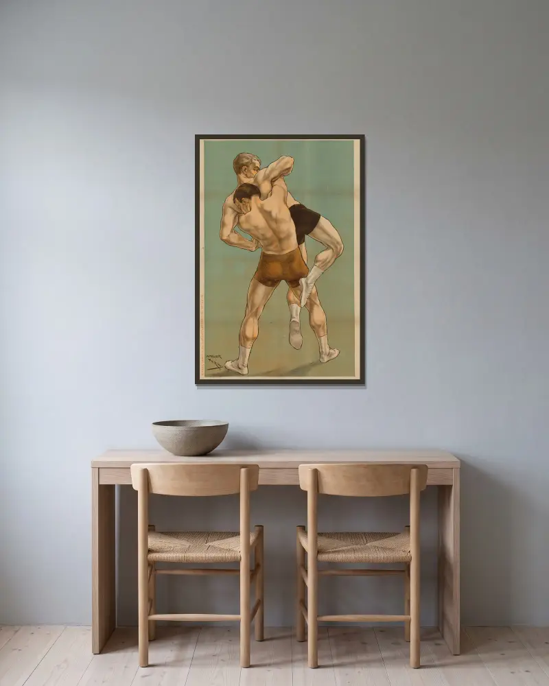 Lutte – Nr. 1 von Cândido de Faria gerahmt an einer Wand