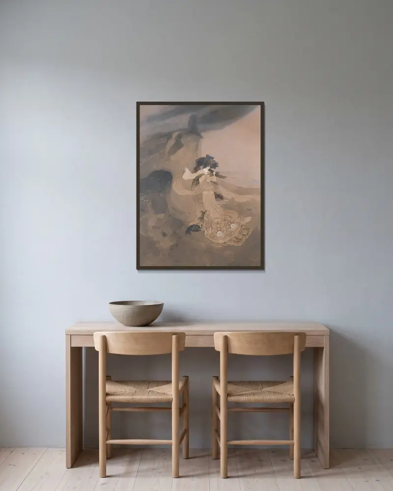 Elegantní dámy na pláži, Georges de Feure v rámu na stěně
