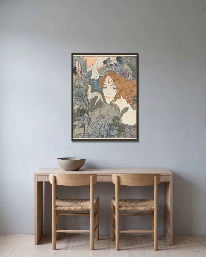 Powrót do domu (Retour), Georges de Feure w ramie na ścianie