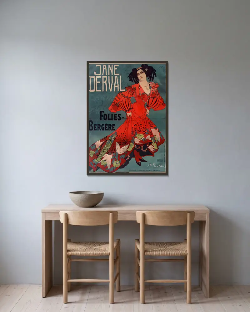 Jane Derval, Georges de Feure w ramie na ścianie