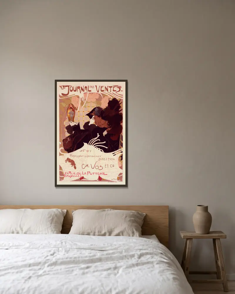 Journal des Ventes von Georges de Feure gerahmt an einer Wand