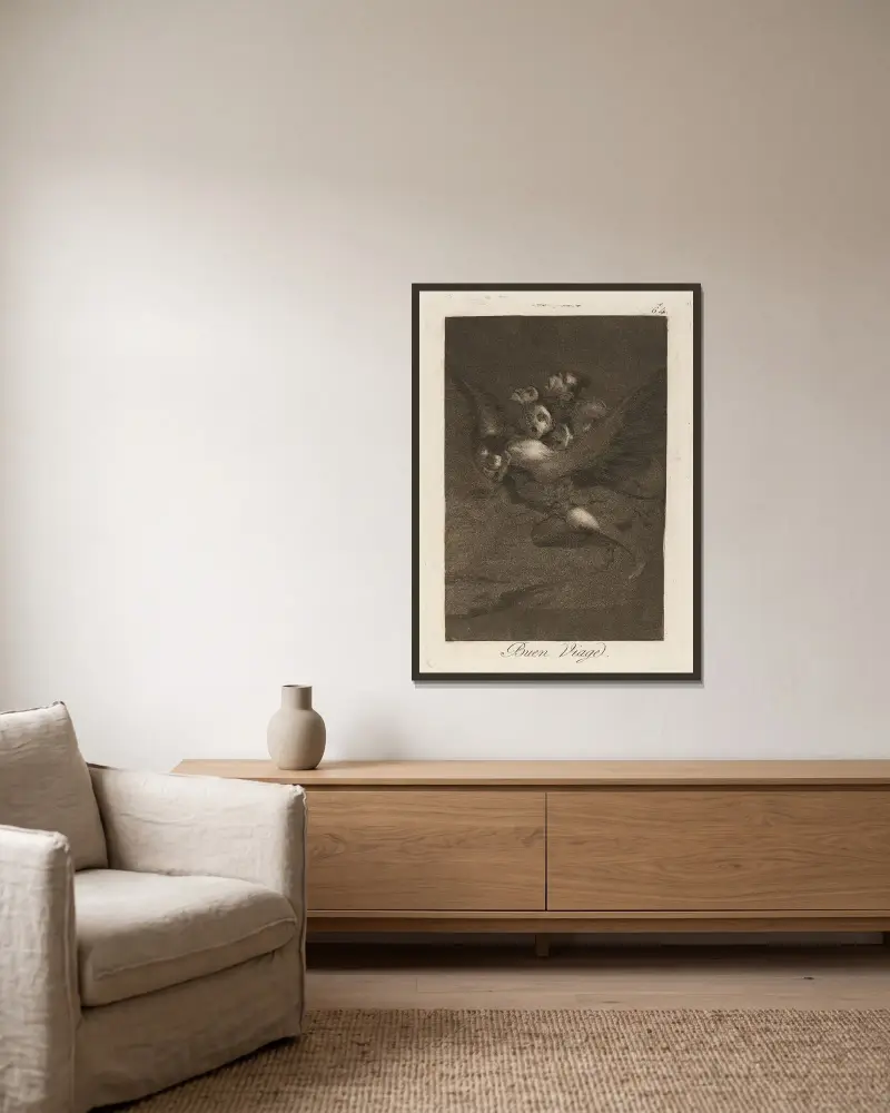 Buen Viage, Francisco de Goya v rámu na stěně