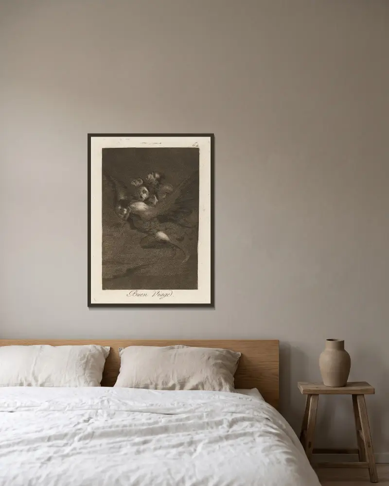 Buen Viage, Francisco de Goya v rámu na stěně