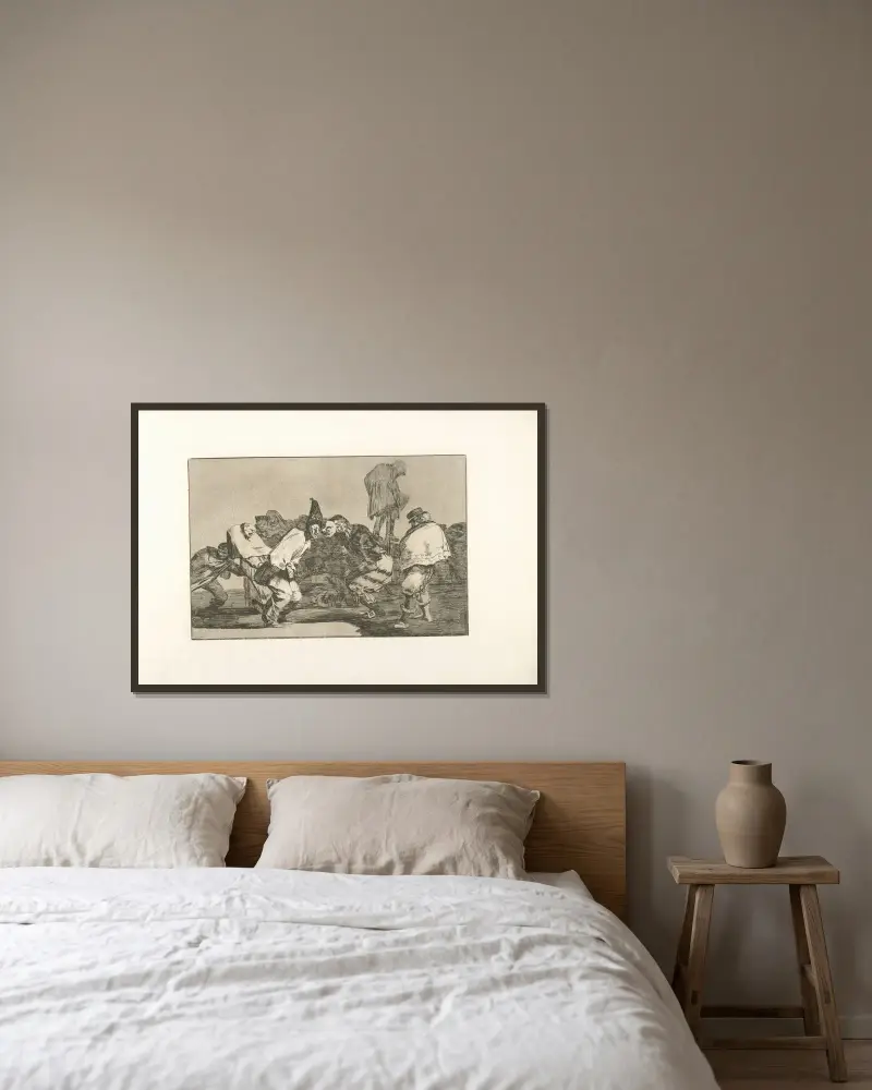 Narrenfest von Francisco de Goya gerahmt an einer Wand