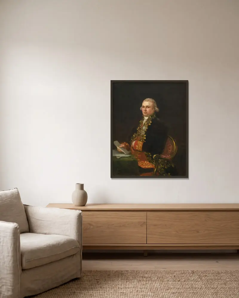 Don Antonio Noriega av Francisco de Goya inramad på en vägg