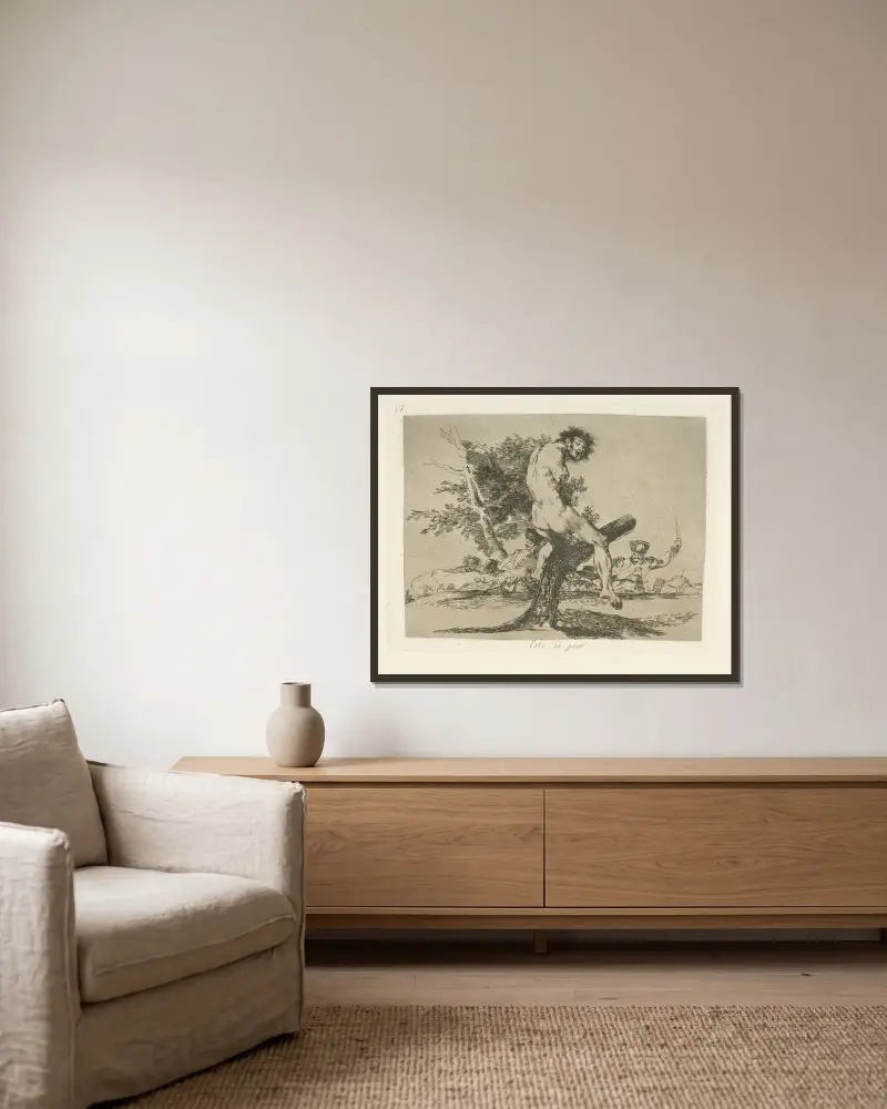Esto es peor av Francisco de Goya inramad på en vägg