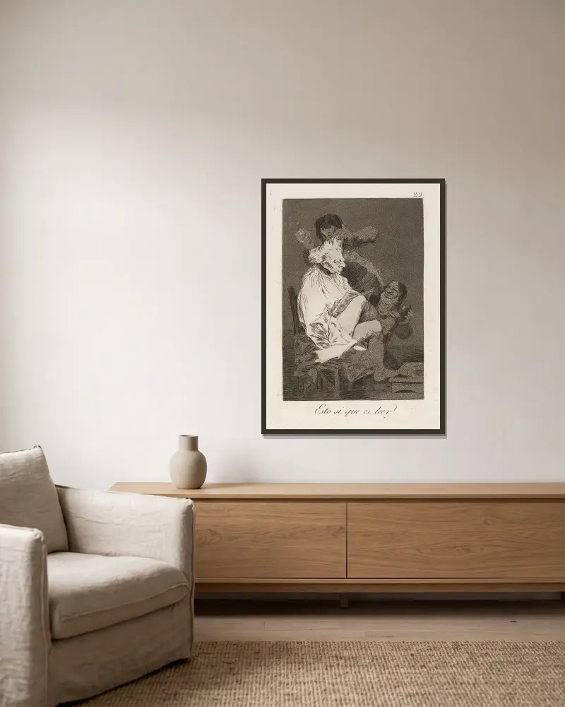 Esto si que es leer. von Francisco de Goya gerahmt an einer Wand