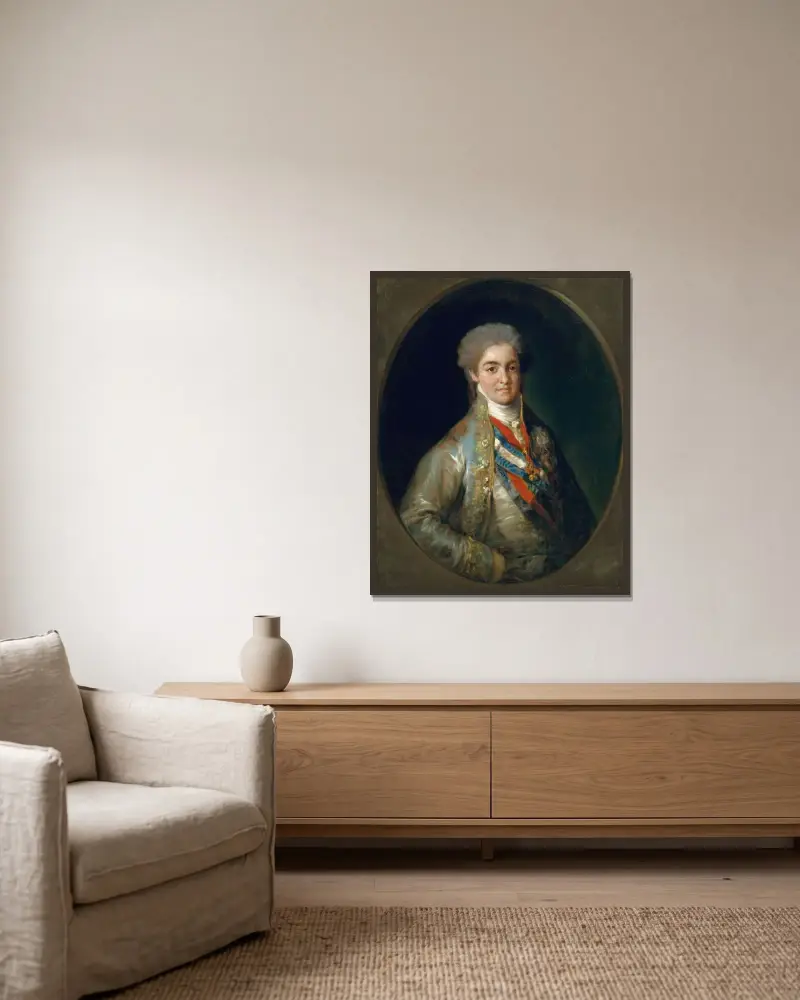 Ferdinand VII (1784–1833) som prins av Asturien av Francisco de Goya inramad på en vägg
