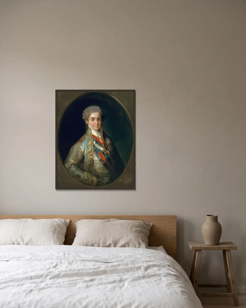 Ferdinand VII (1784–1833) som prins av Asturien av Francisco de Goya inramad på en vägg