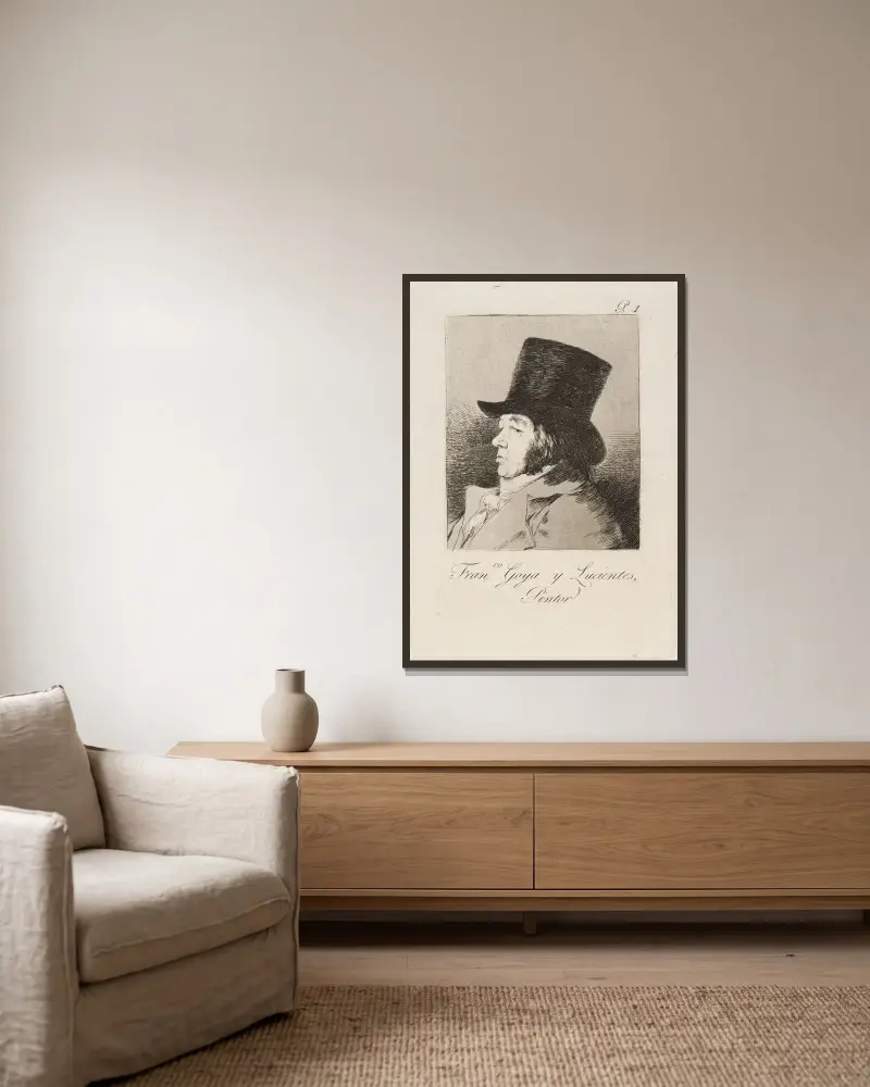Francisco Goya y Lucientes, målare av Francisco de Goya inramad på en vägg