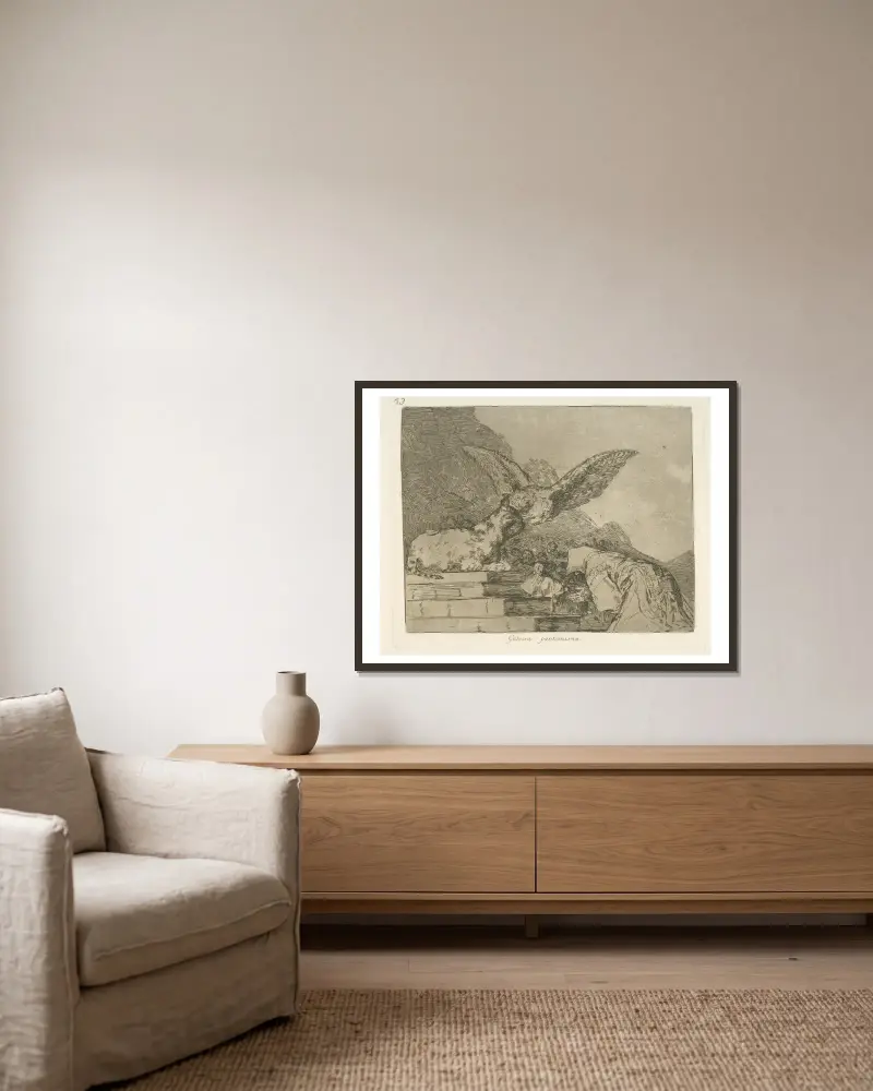 Kattlik pantomim av Francisco de Goya inramad på en vägg