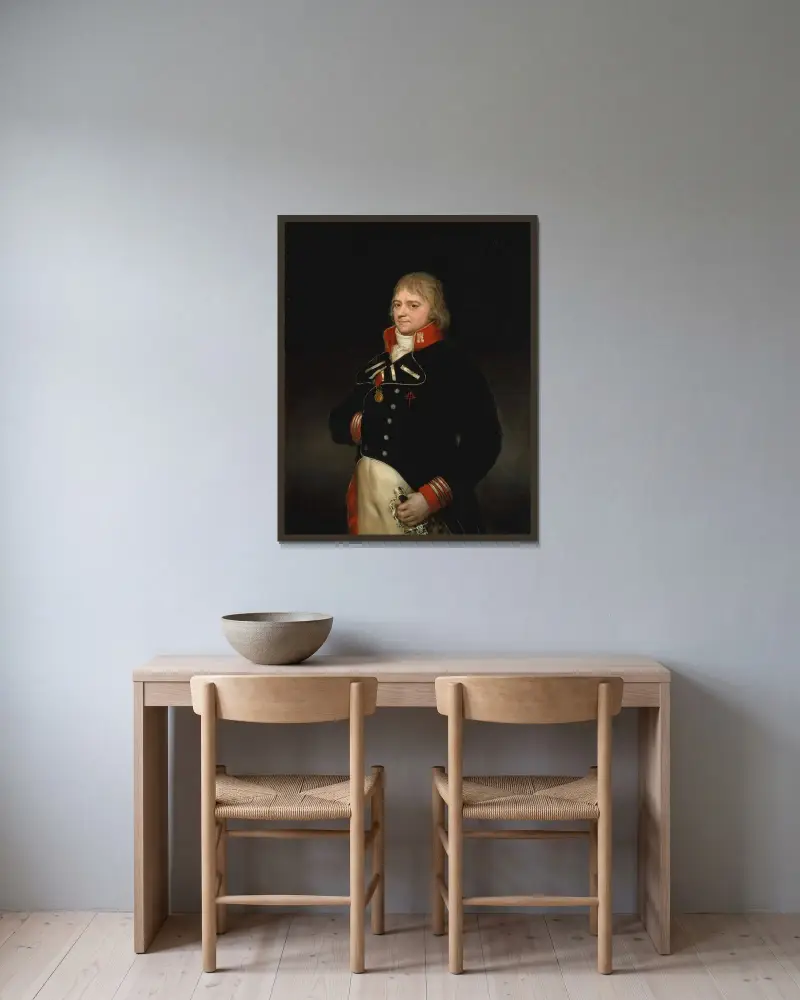 Ignacio Garcini y Queralt (1752–1825), Brigadier im Ingenieurkorps von Francisco de Goya gerahmt an einer Wand