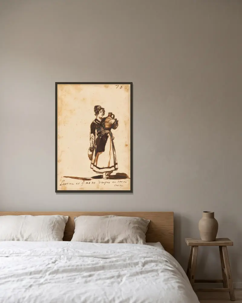 Det är synd att du inte har något annat att göra! av Francisco de Goya inramad på en vägg