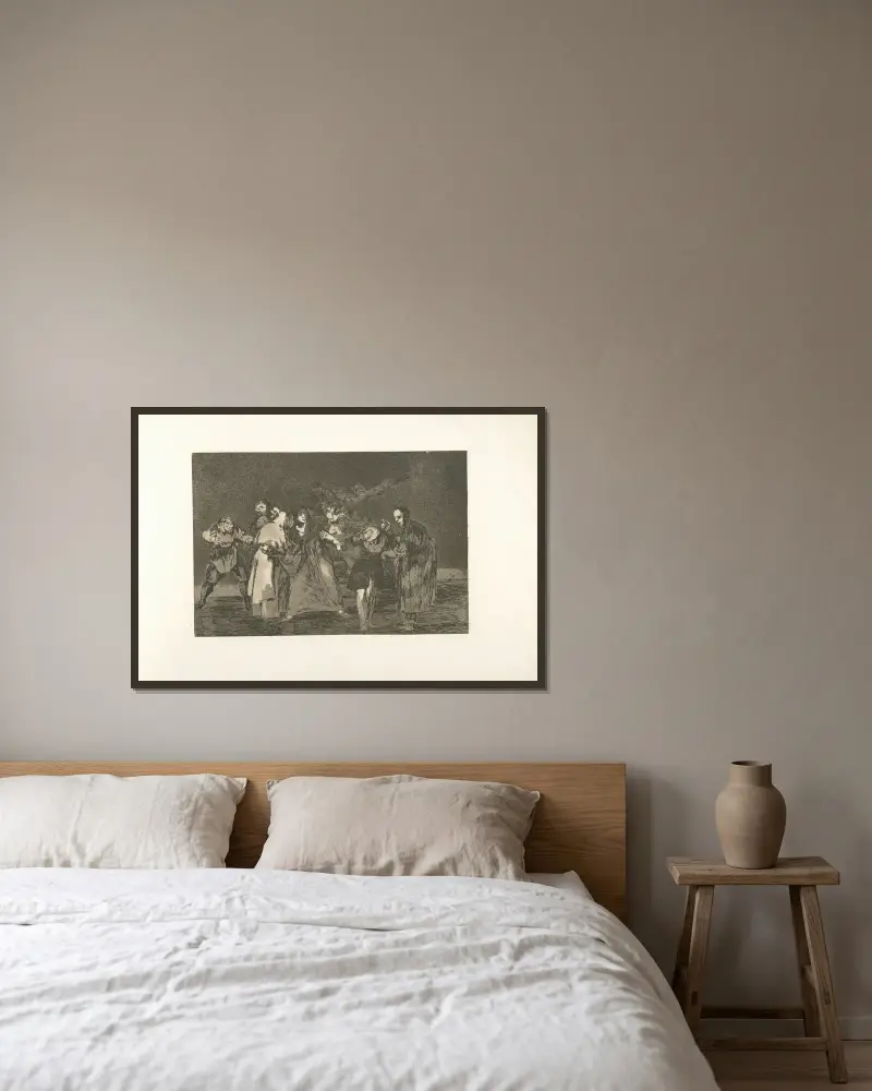 Die Ermahnungen von Francisco de Goya gerahmt an einer Wand