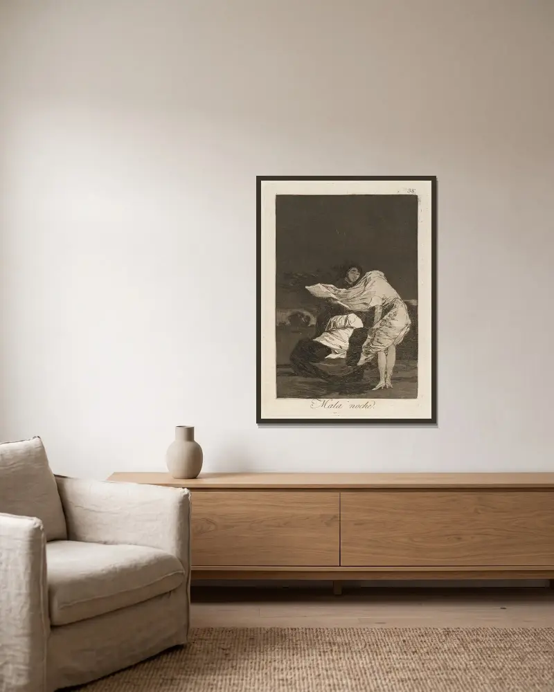 Špatná noc, Francisco de Goya v rámu na stěně