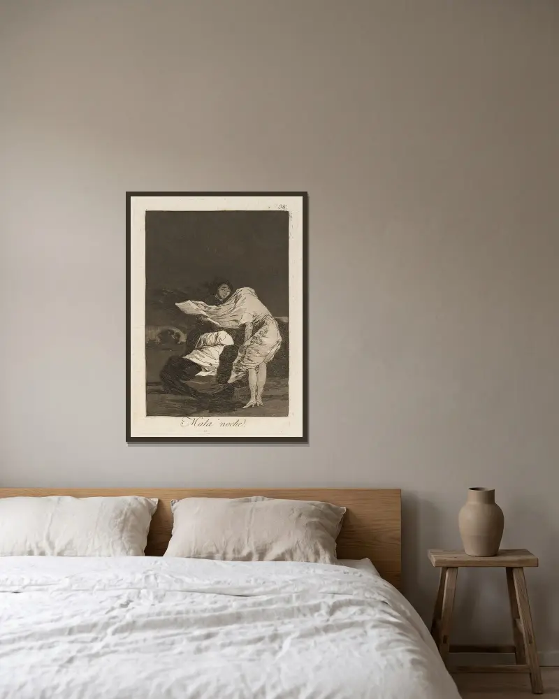 Špatná noc, Francisco de Goya v rámu na stěně