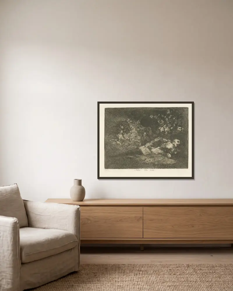 Nichts. Das wird er schon sehen von Francisco de Goya gerahmt an einer Wand