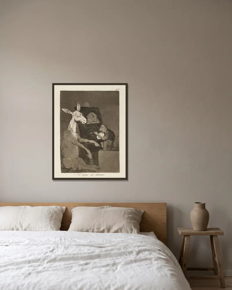 Ni mas ni menos. (Weder mehr noch weniger.) von Francisco de Goya gerahmt an einer Wand