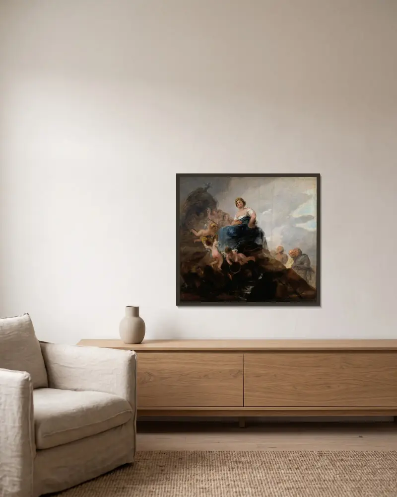 Dichtung und Dichter von Francisco de Goya gerahmt an einer Wand