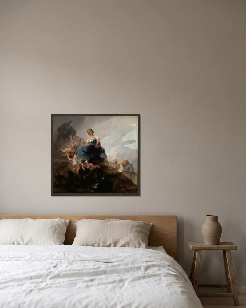 Dichtung und Dichter von Francisco de Goya gerahmt an einer Wand