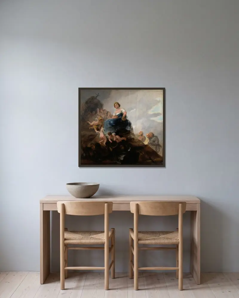Dichtung und Dichter von Francisco de Goya gerahmt an einer Wand
