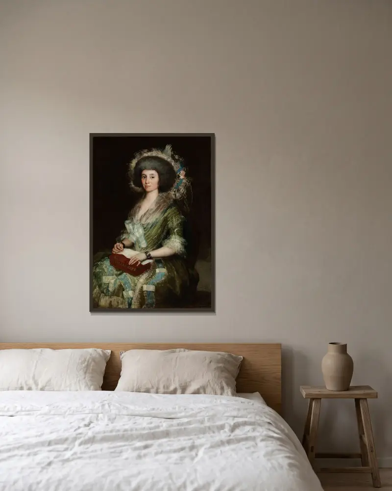 Porträt der Señora Ceán Bermudez von Francisco de Goya gerahmt an einer Wand