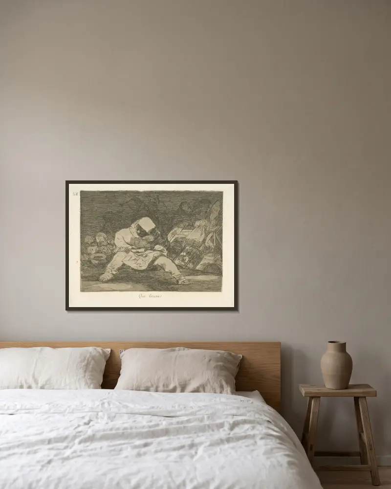 Que hai que hacer mas- av Francisco de Goya inramad på en vägg