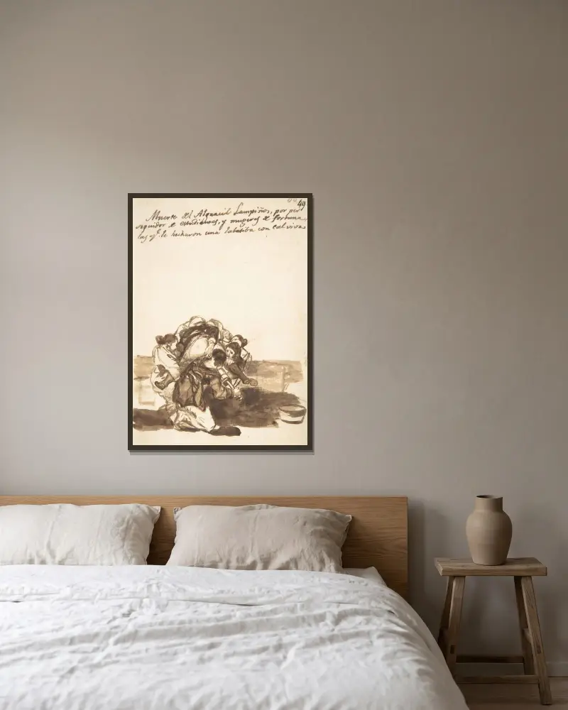 Pomsta konstapel Lampiñosovi, Francisco de Goya v rámu na stěně