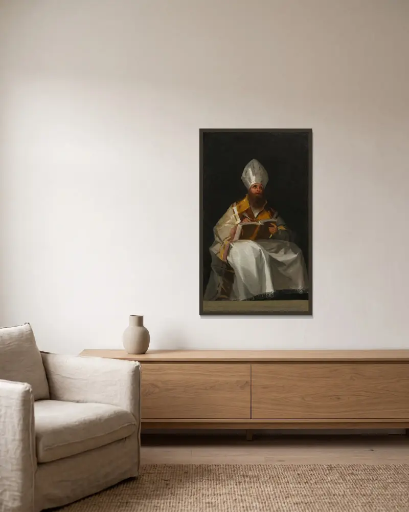 Saint Ambrose av Francisco de Goya inramad på en vägg