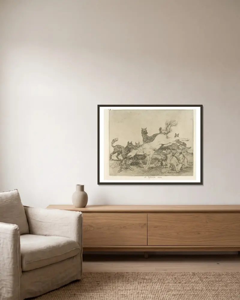 Se defiende bien, Francisco de Goya v rámu na stěně