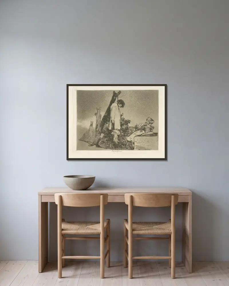 Tampoco von Francisco de Goya gerahmt an einer Wand