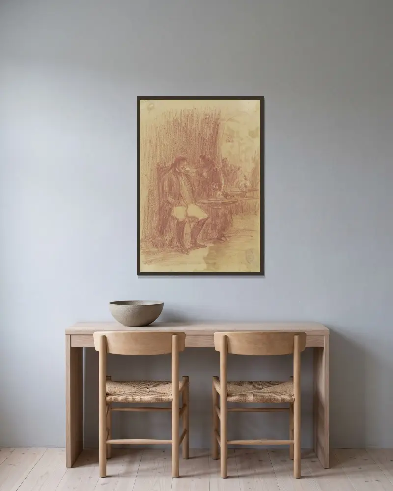 Tři občerstvení, Francisco de Goya v rámu na stěně