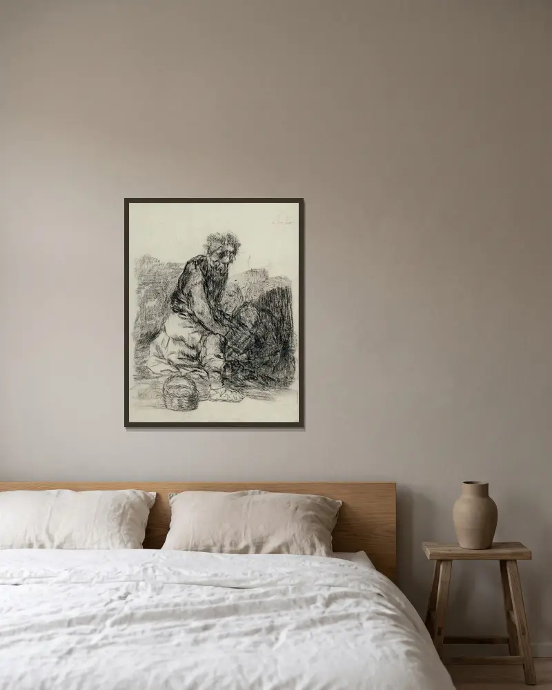 Umírají, Francisco de Goya v rámu na stěně