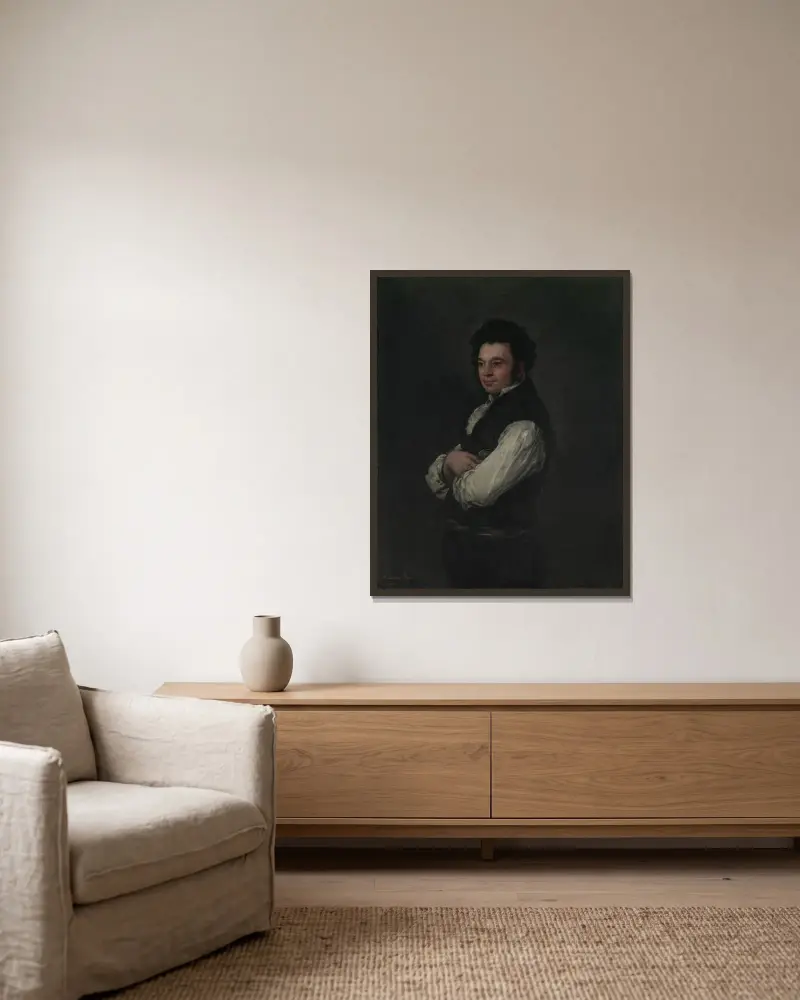 Tiburcio Pérez y Cuervo (1785–1841), arkitekten av Francisco de Goya inramad på en vägg