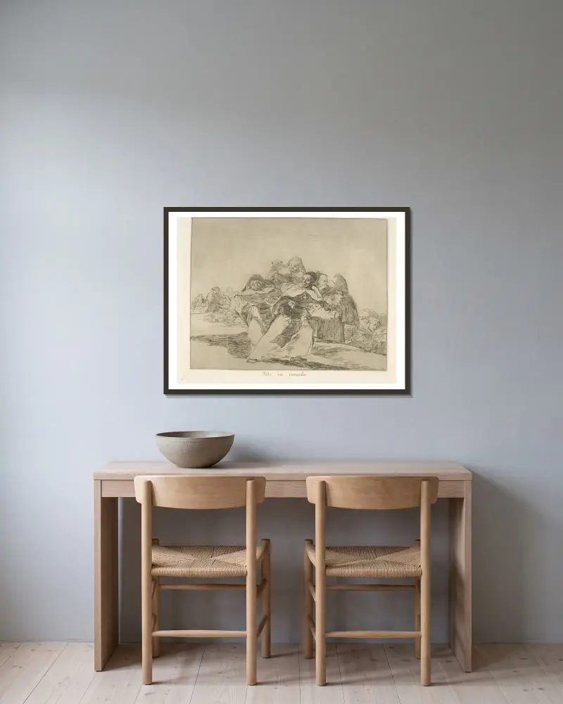 Alles war in Unordnung von Francisco de Goya gerahmt an einer Wand