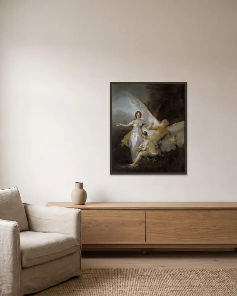 Truth, Time and History av Francisco de Goya inramad på en vägg