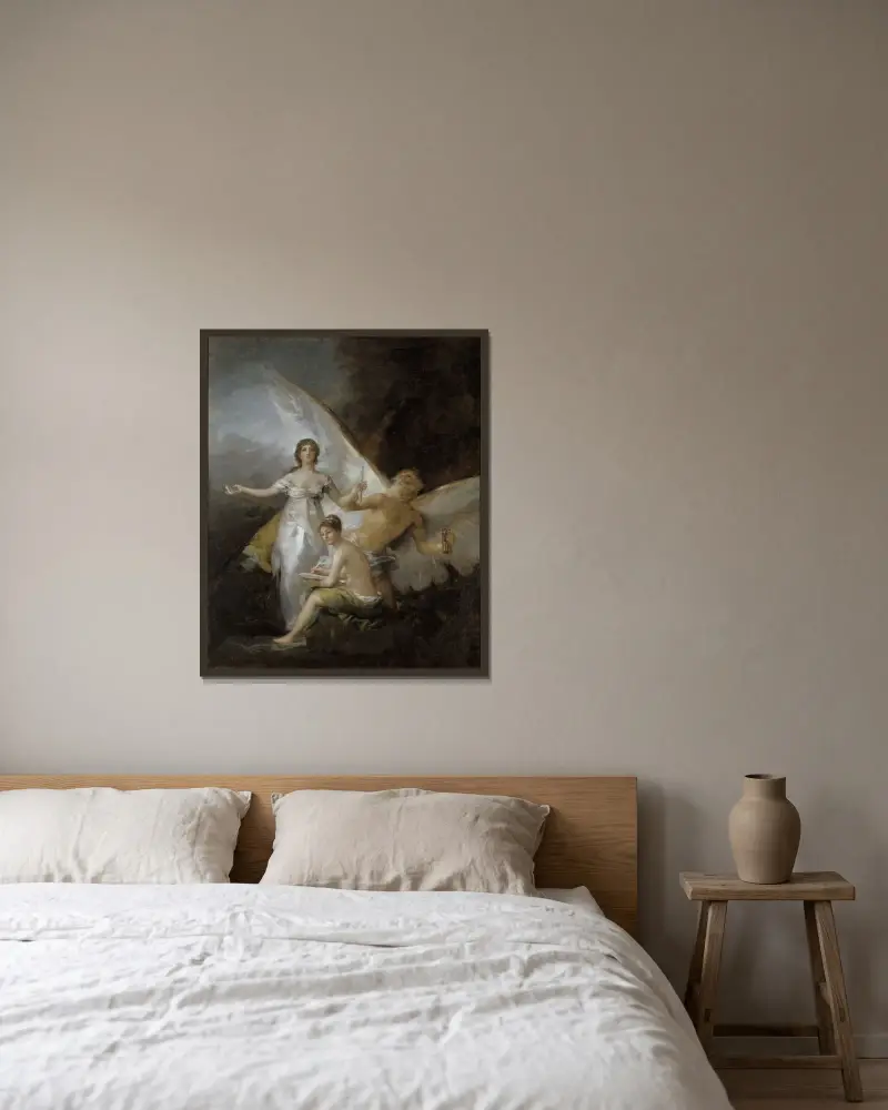 Truth, Time and History av Francisco de Goya inramad på en vägg